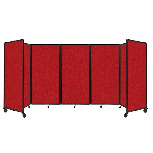 Room Divider 360 Folding Portable Partition 14' x 6' Red Fabric